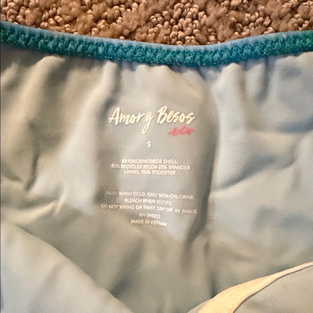 PacSun Amor y Besos Eco Multicolor Jade Strapless One Piece Swimsuit - Picture 4 of 4